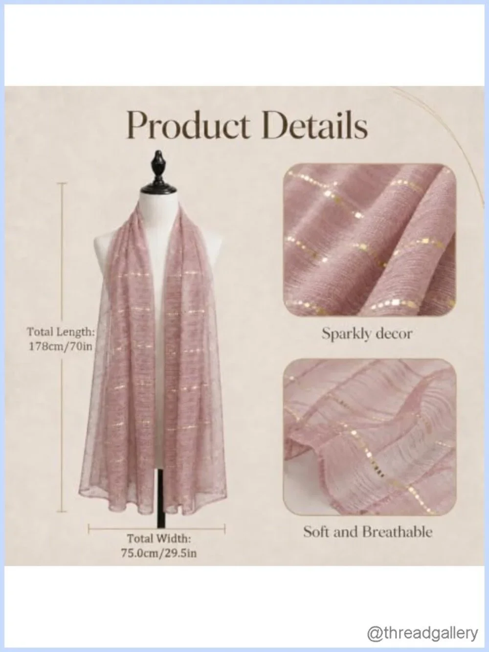 Sparkle Mesh Sequin Women's Fashion Scarf for Evening Dresses